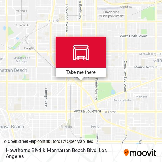 Hawthorne Blvd & Manhattan Beach Blvd map