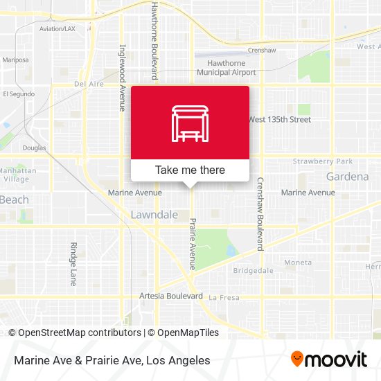 Marine Ave & Prairie Ave map