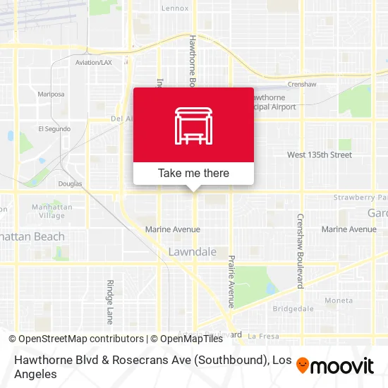 Mapa de Hawthorne Blvd & Rosecrans Ave (Southbound)