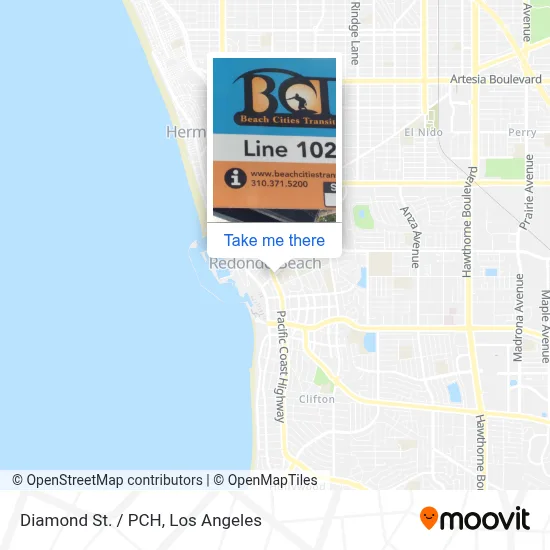 Diamond St. / PCH map