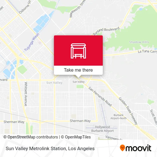 Sun Valley Metrolink Station map