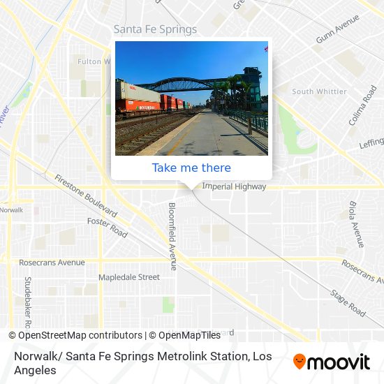 Mapa de Norwalk/ Santa Fe Springs Metrolink Station