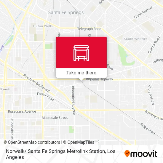 Mapa de Norwalk/ Santa Fe Springs Metrolink Station