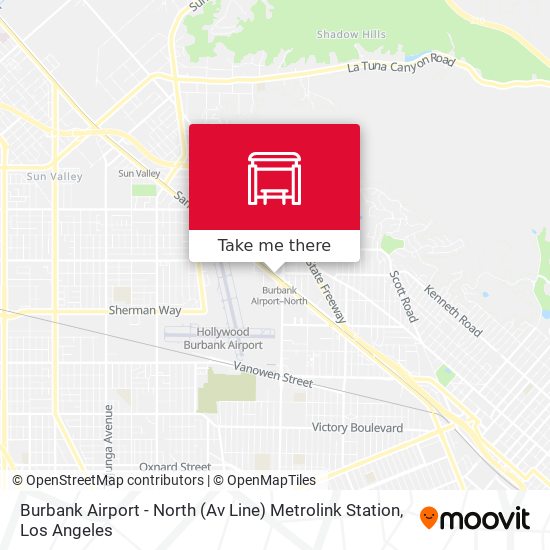 Burbank Airport - North (Av Line) Metrolink Station map