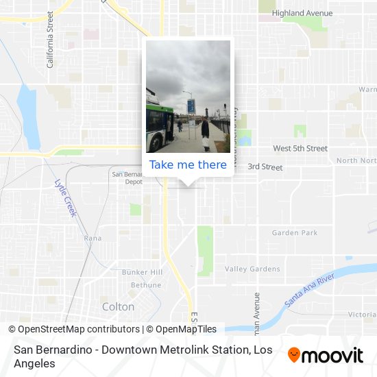 Mapa de San Bernardino - Downtown Metrolink Station