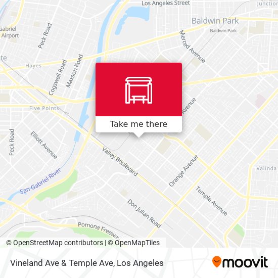 Vineland Ave & Temple Ave map