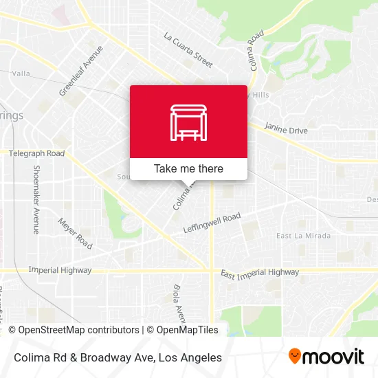 Colima Rd & Broadway Ave map