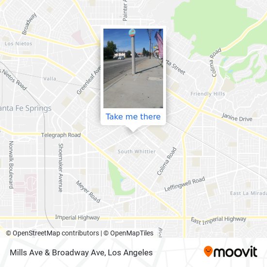 Mills Ave & Broadway Ave map