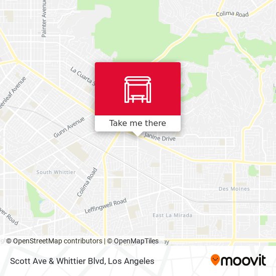 Scott Ave & Whittier Blvd map