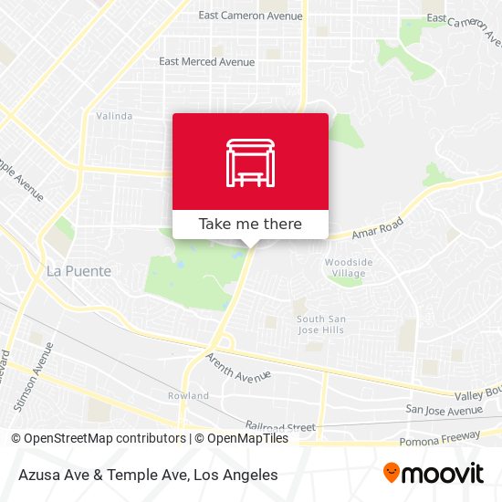 Azusa Ave & Temple Ave map