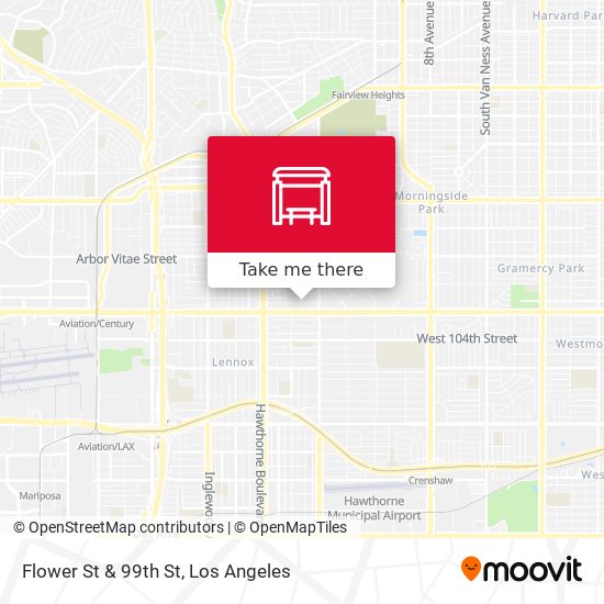 Flower St & 99th St map
