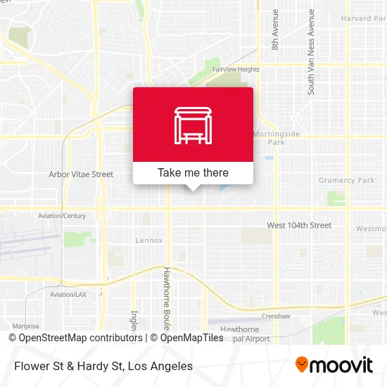 Flower St & Hardy St map