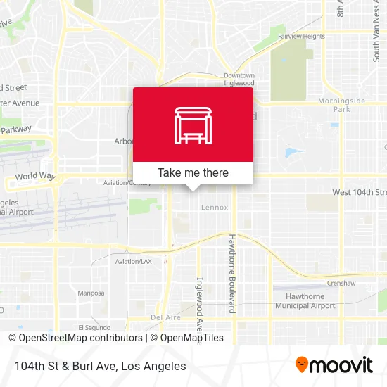 104th St & Burl Ave map