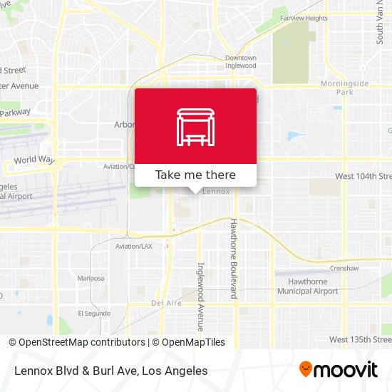 Lennox Blvd & Burl Ave map