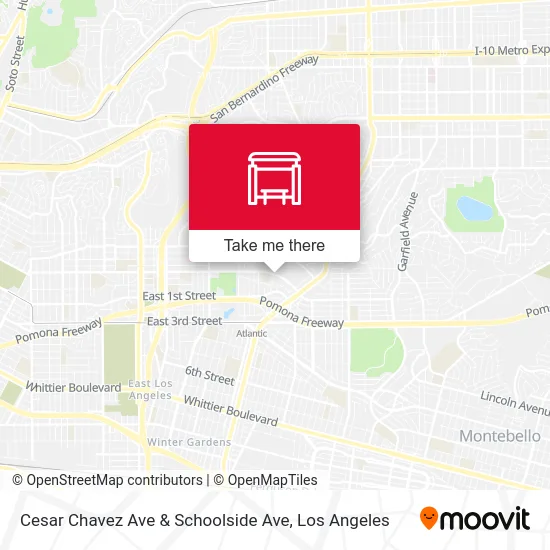 Cesar Chavez Ave & Schoolside Ave map