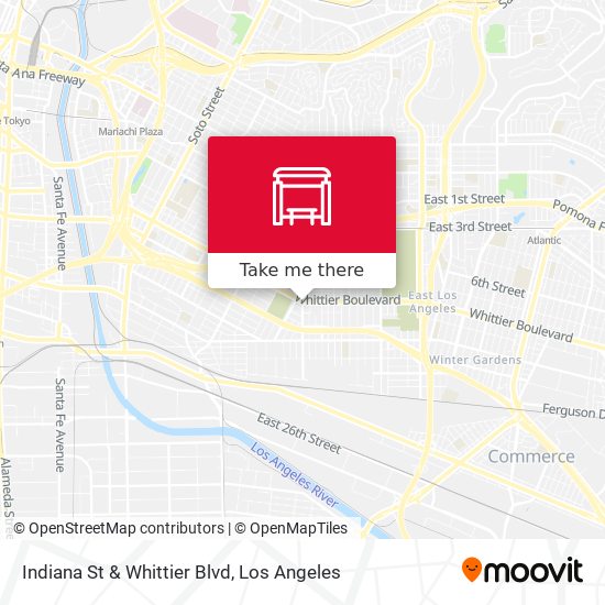 Indiana St & Whittier Blvd map