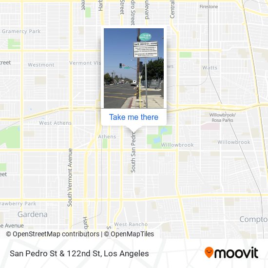 San Pedro St & 122nd St map