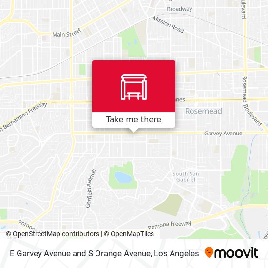 E Garvey Avenue and S Orange Avenue map