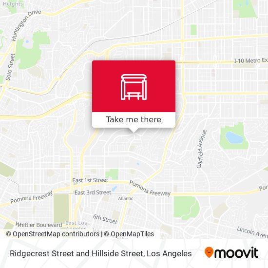 Ridgecrest Street and Hillside Street map