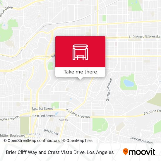 Brier Cliff Way and Crest Vista Drive map