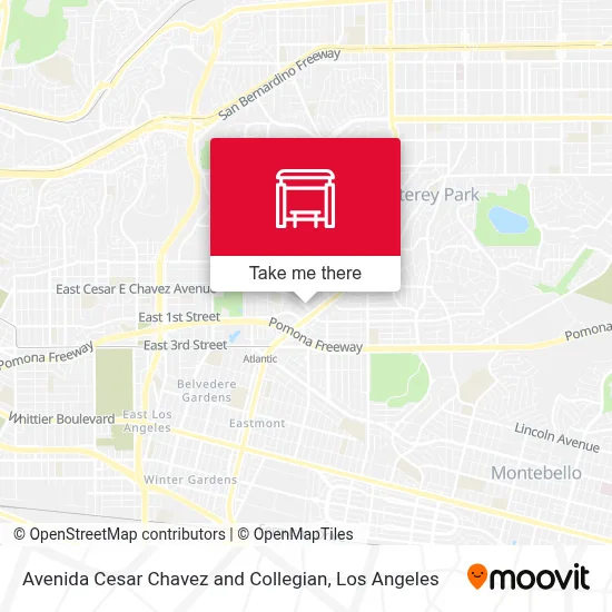Avenida Cesar Chavez and Collegian map