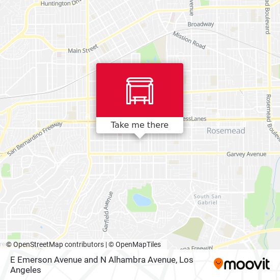 E Emerson Avenue and N Alhambra Avenue map