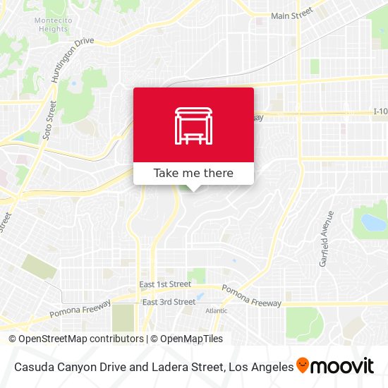 Casuda Canyon Drive and Ladera Street map