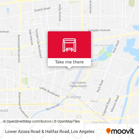 Lower Azusa Road & Halifax Road map