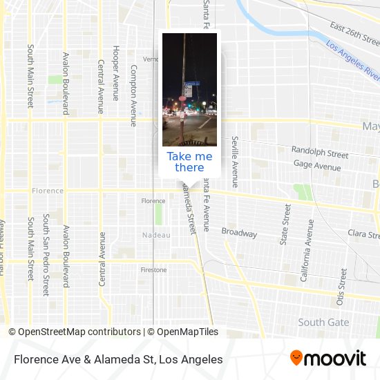 Florence Ave & Alameda St map