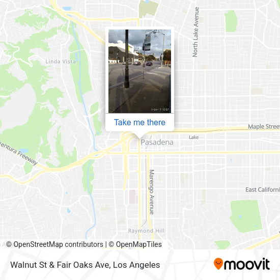 Walnut St & Fair Oaks Ave map