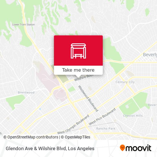 Glendon Ave & Wilshire Blvd map