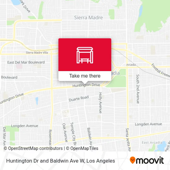 Huntington Dr and Baldwin Ave W map