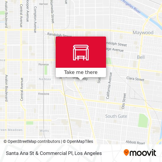 Santa Ana St & Commercial Pl map