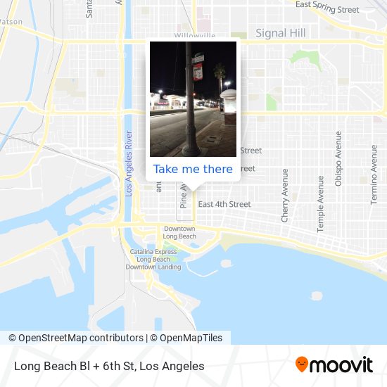 Long Beach Bl + 6th St map