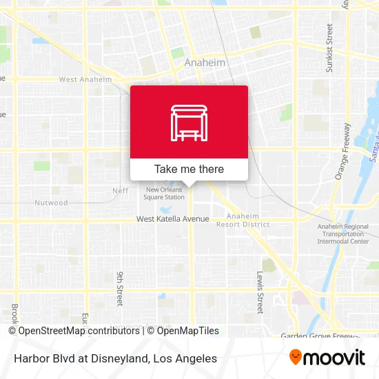 Harbor Blvd at Disneyland map