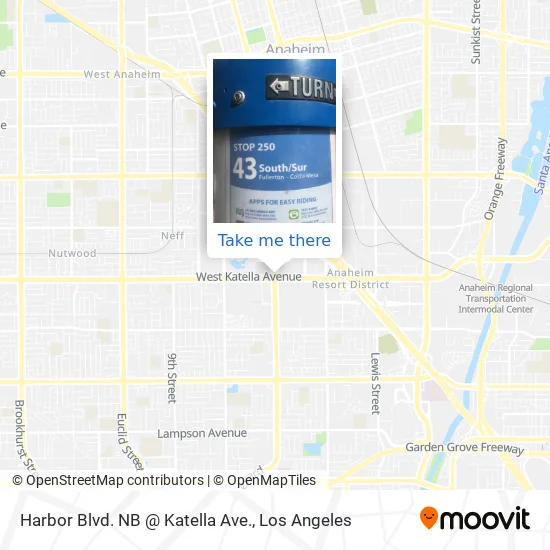 Harbor Blvd. NB @ Katella Ave. map