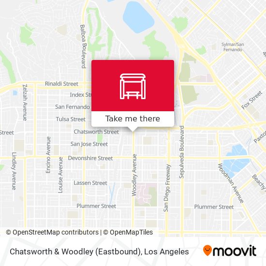 Chatsworth & Woodley (Eastbound) map