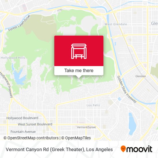Vermont Canyon Rd (Greek Theater) map