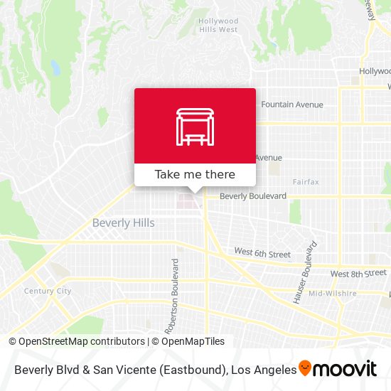 Mapa de Beverly Blvd & San Vicente (Eastbound)