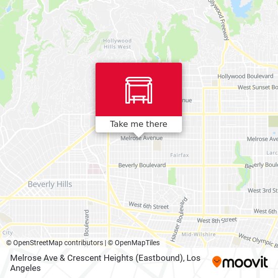 Mapa de Melrose Ave & Crescent Heights (Eastbound)