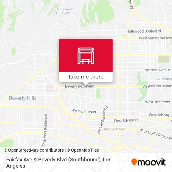 Mapa de Fairfax Ave & Beverly Blvd (Southbound)