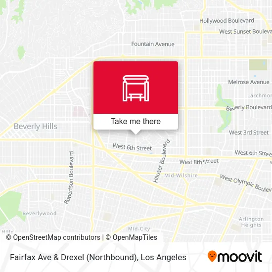 Fairfax Ave & Drexel (Northbound) map