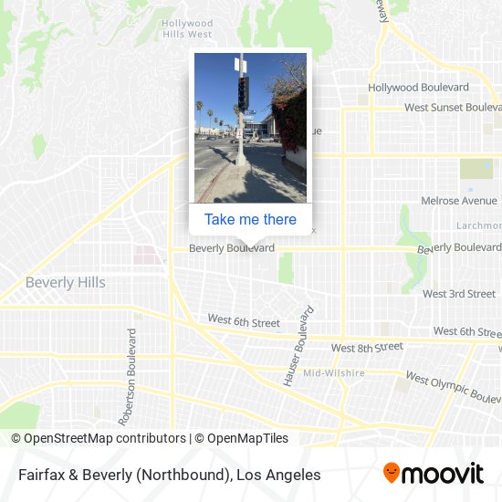 Fairfax & Beverly (Northbound) map