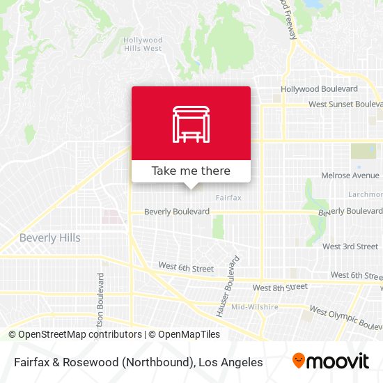 Mapa de Fairfax & Rosewood (Northbound)