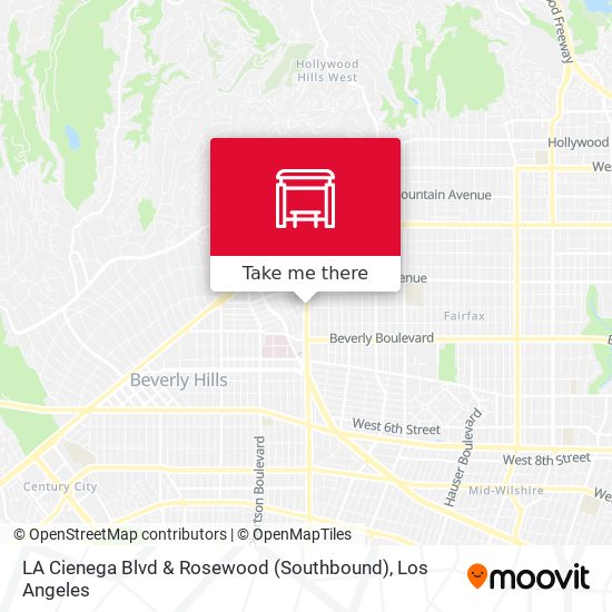 LA Cienega Blvd & Rosewood (Southbound) map