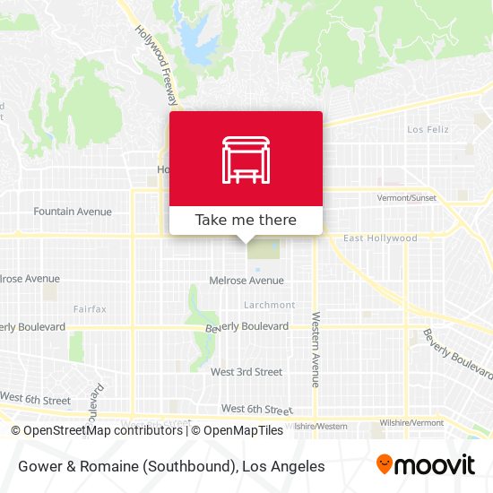 Gower & Romaine (Southbound) map
