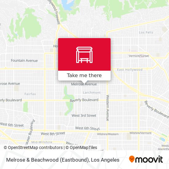 Melrose & Beachwood (Eastbound) map