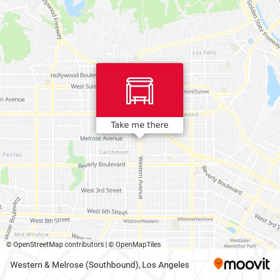 Western & Melrose (Southbound) map