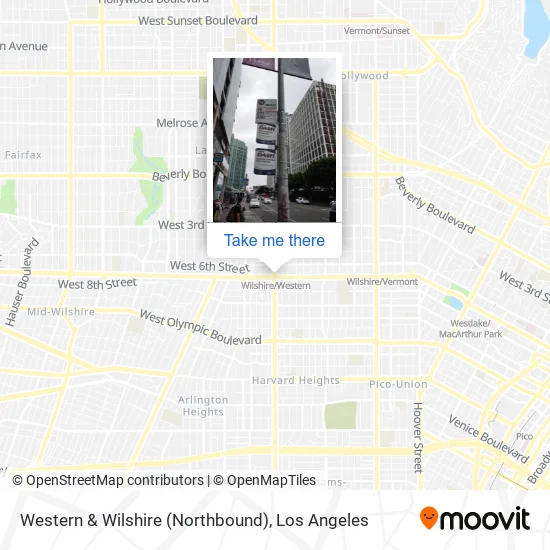 Mapa de Western & Wilshire (Northbound)