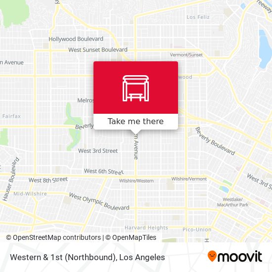 Western & 1st (Northbound) map